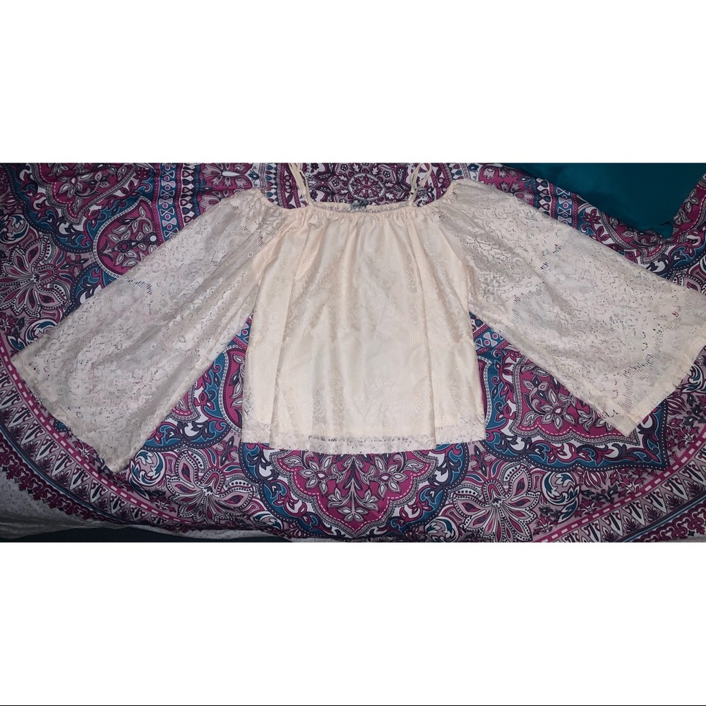 Lace off the shoulder shirt